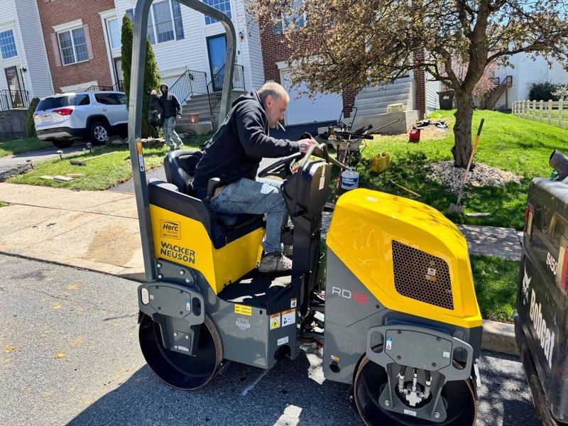 Residential driveway paving and roller compaction in the Allentown, Pennsylvania area